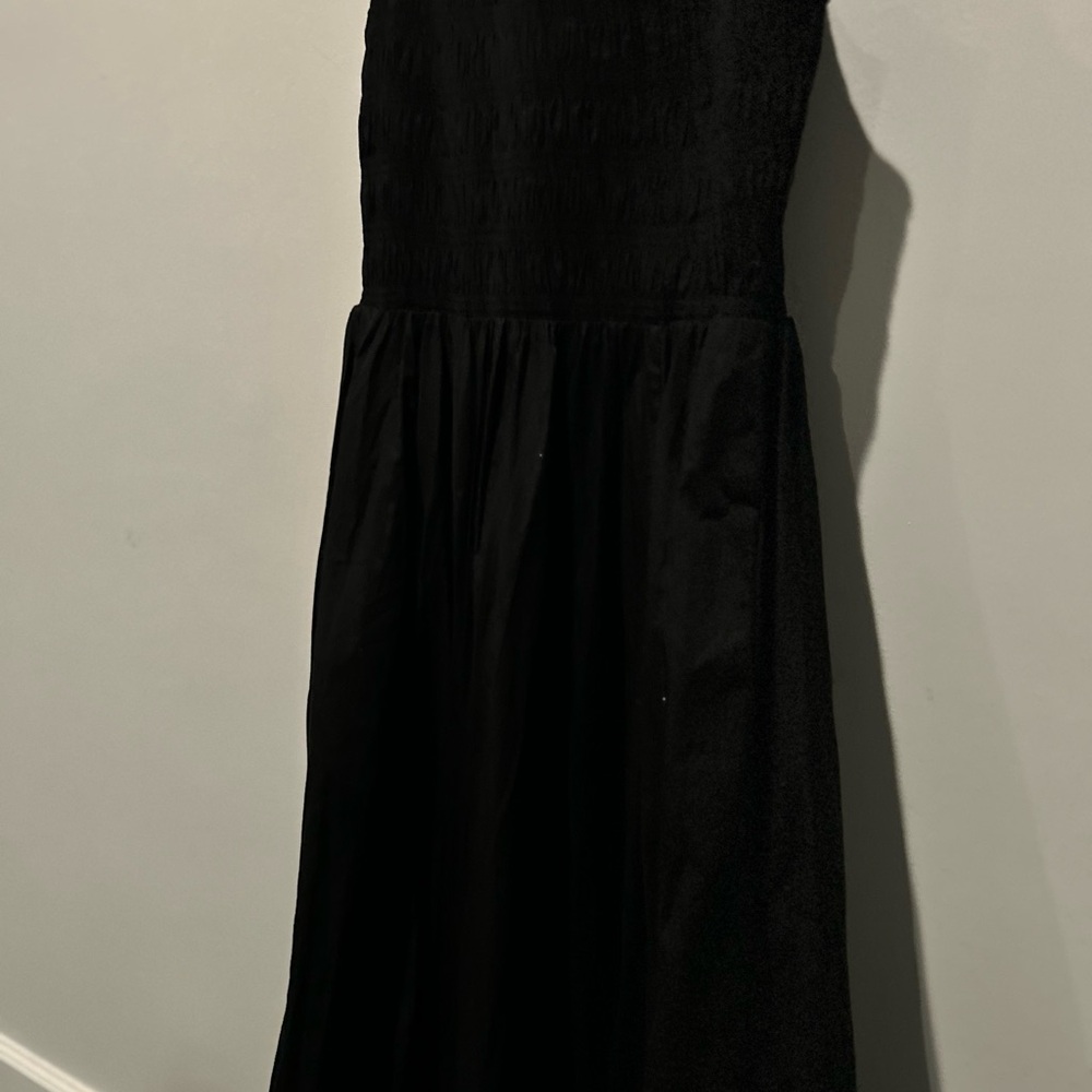 Madewell The Melody Bubble Hem Smocked Midi Dress Black Size L NWT $148 NT311 - Picture 3 of 6